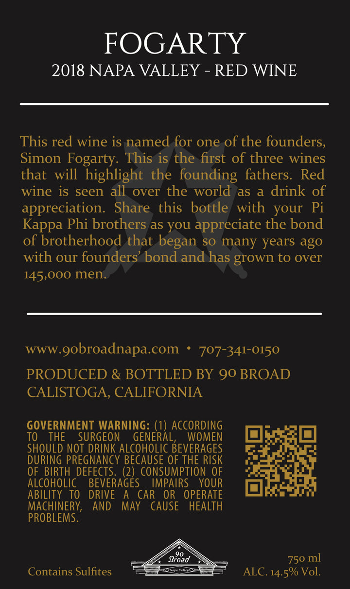 Fogarty - 2018 Red Wine - Napa Valley