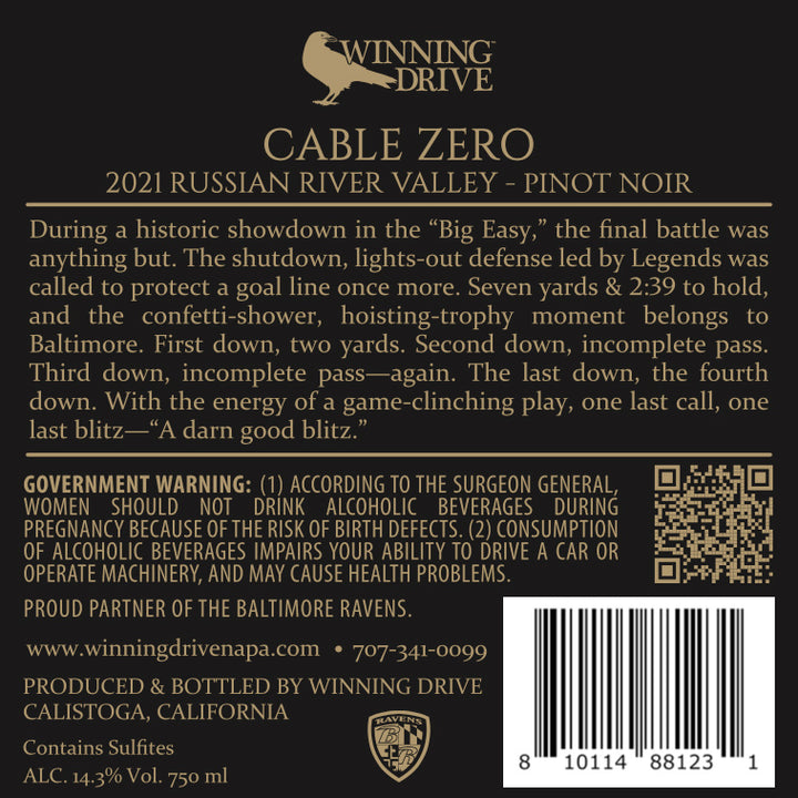 Cable Zero - 2021 Pinot Noir - Russian River Valley