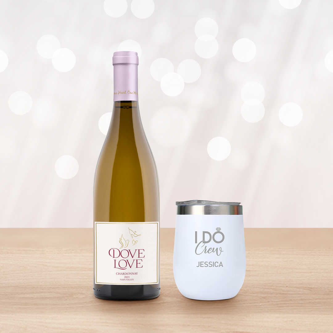 "I DO Crew" Bridesmaid Dove Love Chardonnay Gift
