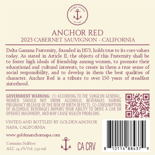 Anchor Red - 2023 Cabernet Sauvignon - California