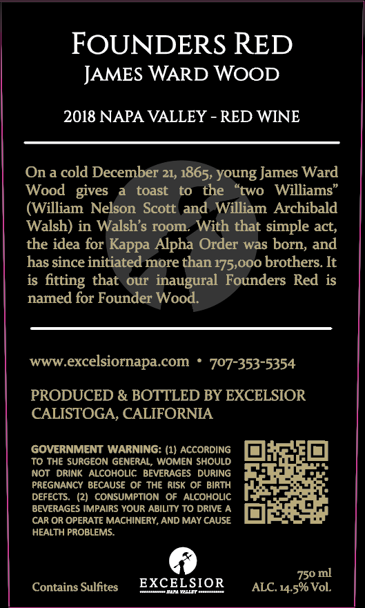 Founders Red - James Ward Wood - 2018 Red Wine - Napa Valley