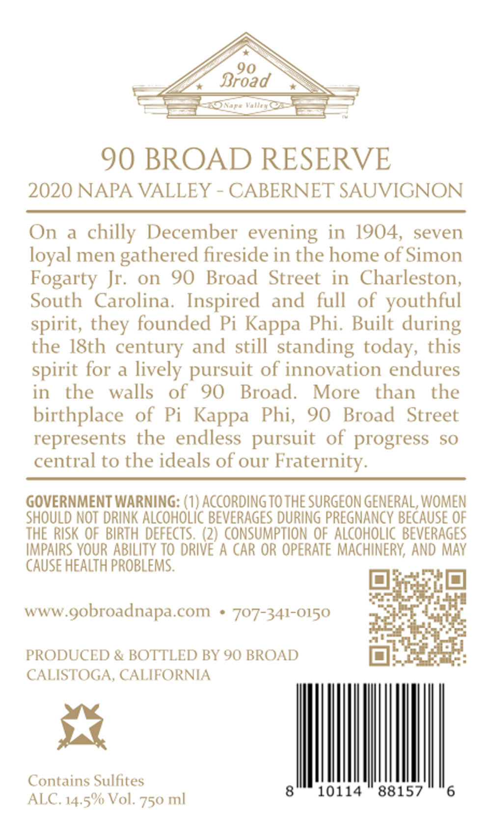 90 Broad Reserve - 2020 Cabernet Sauvignon - Napa Valley