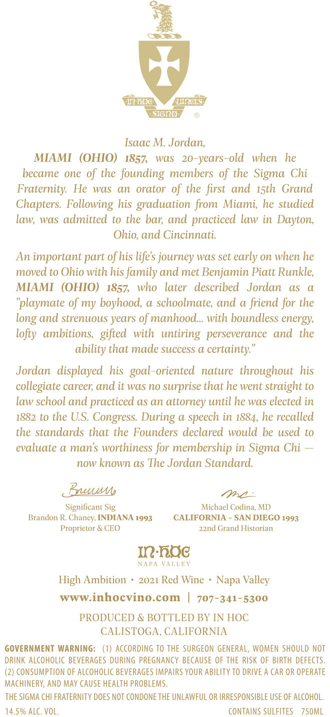 Founders Red - Isaac M. Jordan "High Ambition" - 2021 Red Wine - Napa Valley