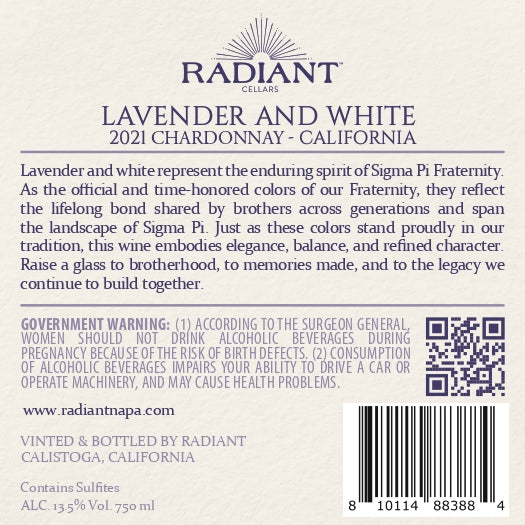 Lavender & White - 2021 Chardonnay - California