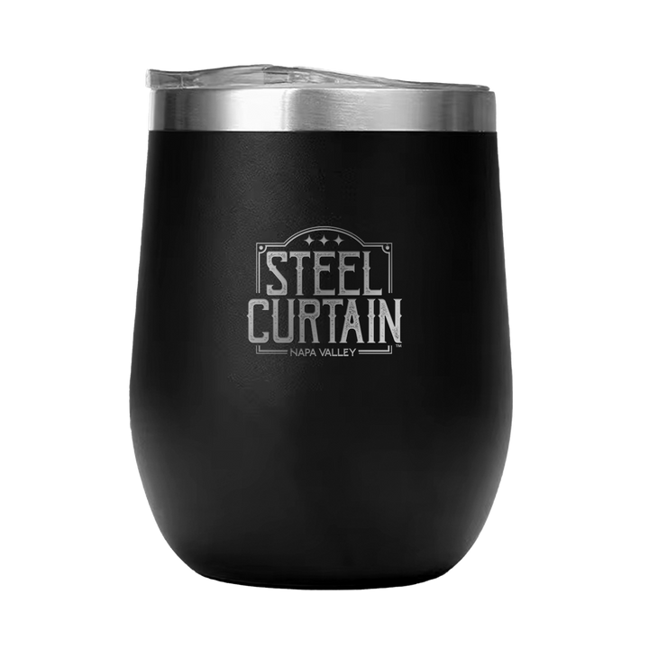 12oz Double Wall Stainless Steel Wine Tumbler with Lid