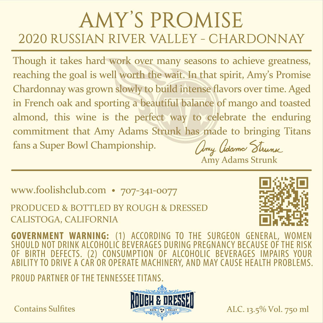 Amy’s Promise – 2020 Chardonnay – Russian River Valley