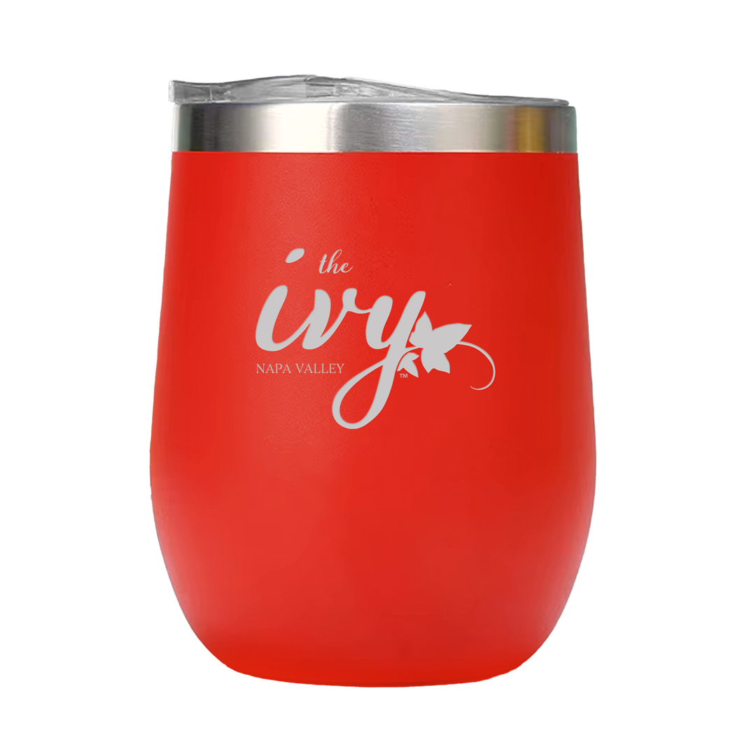 12oz Double Wall Stainless Steel Wine Tumbler with Lid