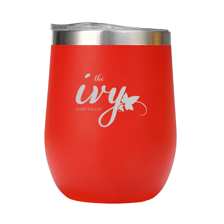 12oz Double Wall Stainless Steel Wine Tumbler with Lid