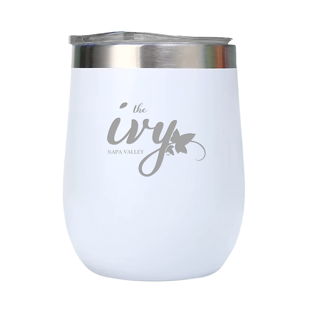 12oz Double Wall Stainless Steel Wine Tumbler with Lid