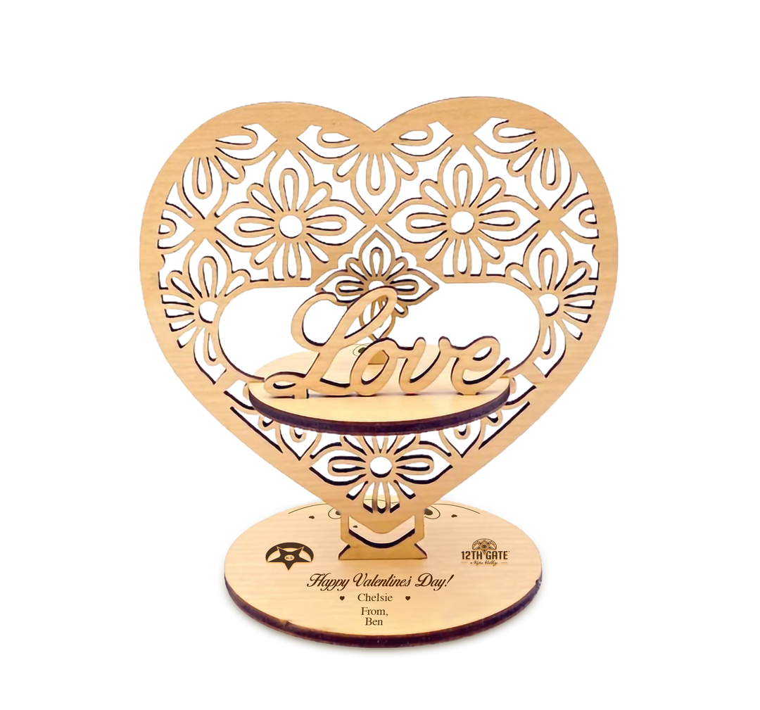 3D Wood Card - Valentine