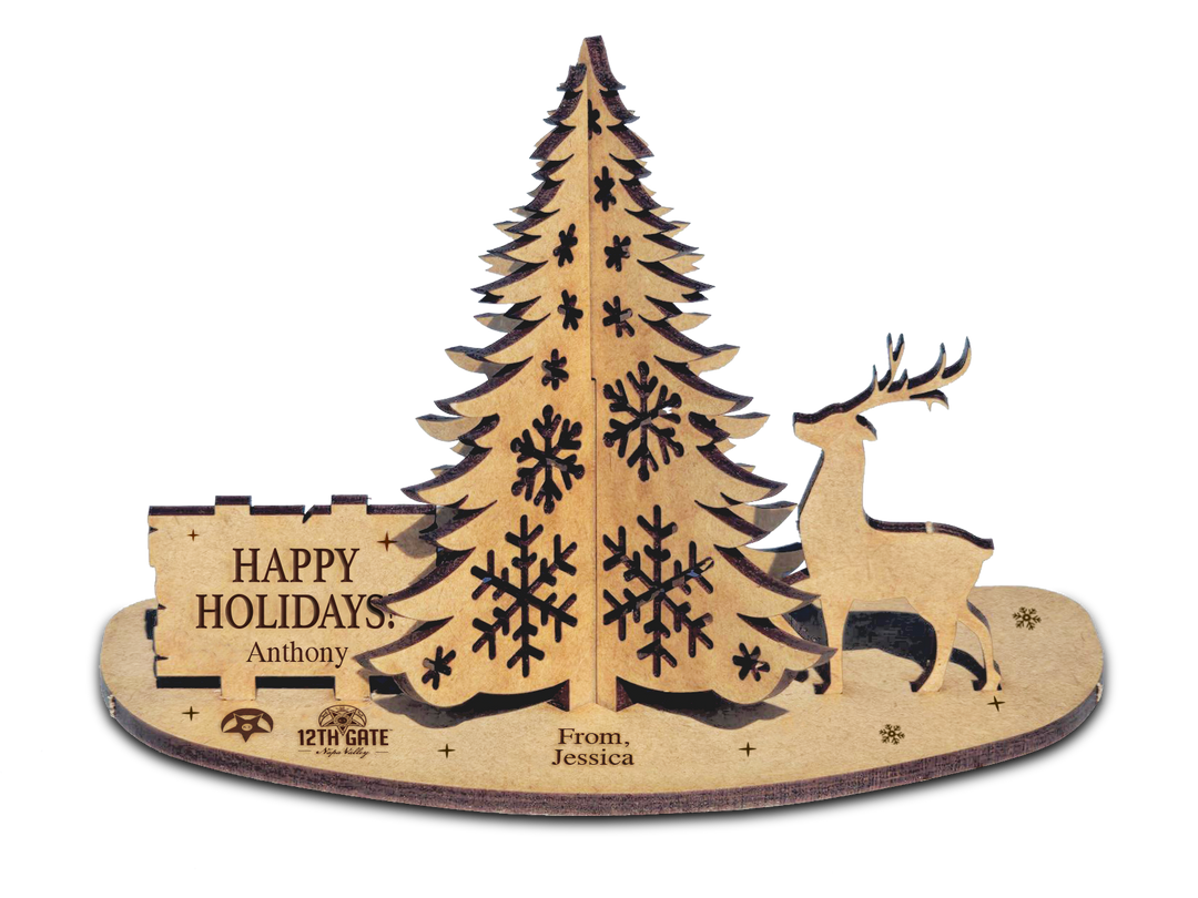 3D Wood Card - Holiday