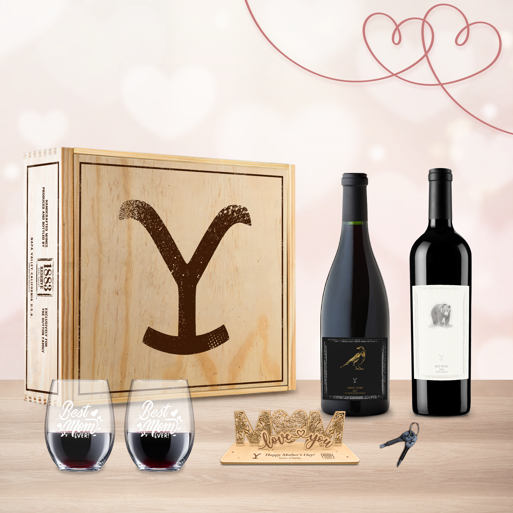 Best Mom Ever プリザーブドリアルワイン レッドローズ 引き出し エターナル プリザーブドワイン レッドローズフラワー ネックレス付き 100言語ギフ＿並行輸入品 Best Mom Ever Mother\u0027s Day Wine Label + Card - Ritzy Rose