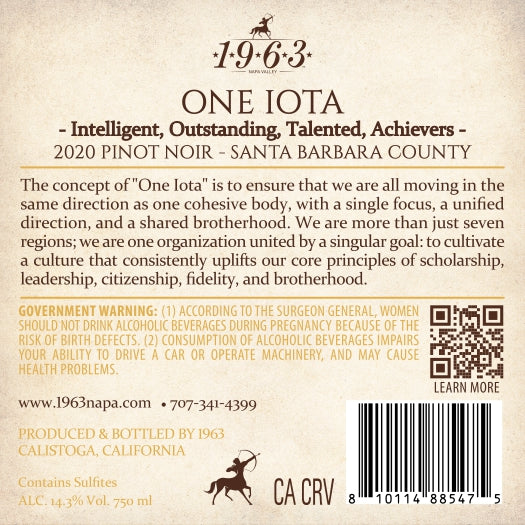 One Iota - 2020 Pinot Noir - Santa Barbara County