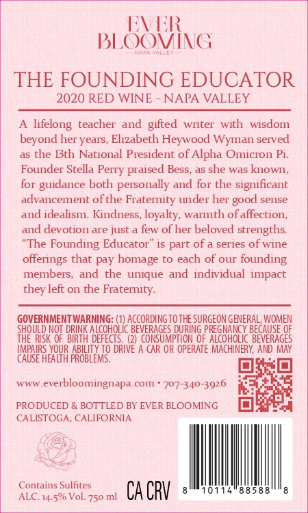The Founding Educator - 2020 Red Wine - Napa Valley 
