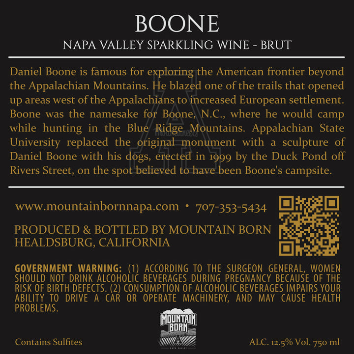 Boone - 2018 Sparkling Brut - Méthode Champenoise - Napa Valley