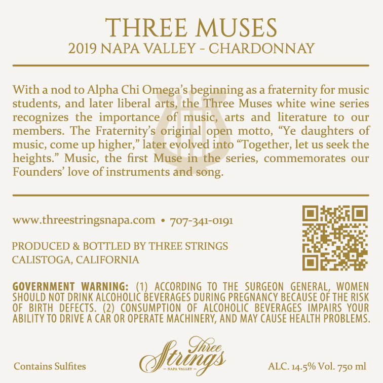 Three Muses - 2019 Chardonnay  - Napa Valley