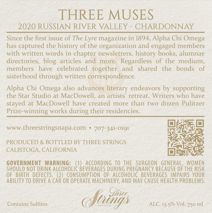 Three Muses - 2020 Chardonnay - Russian River Valley