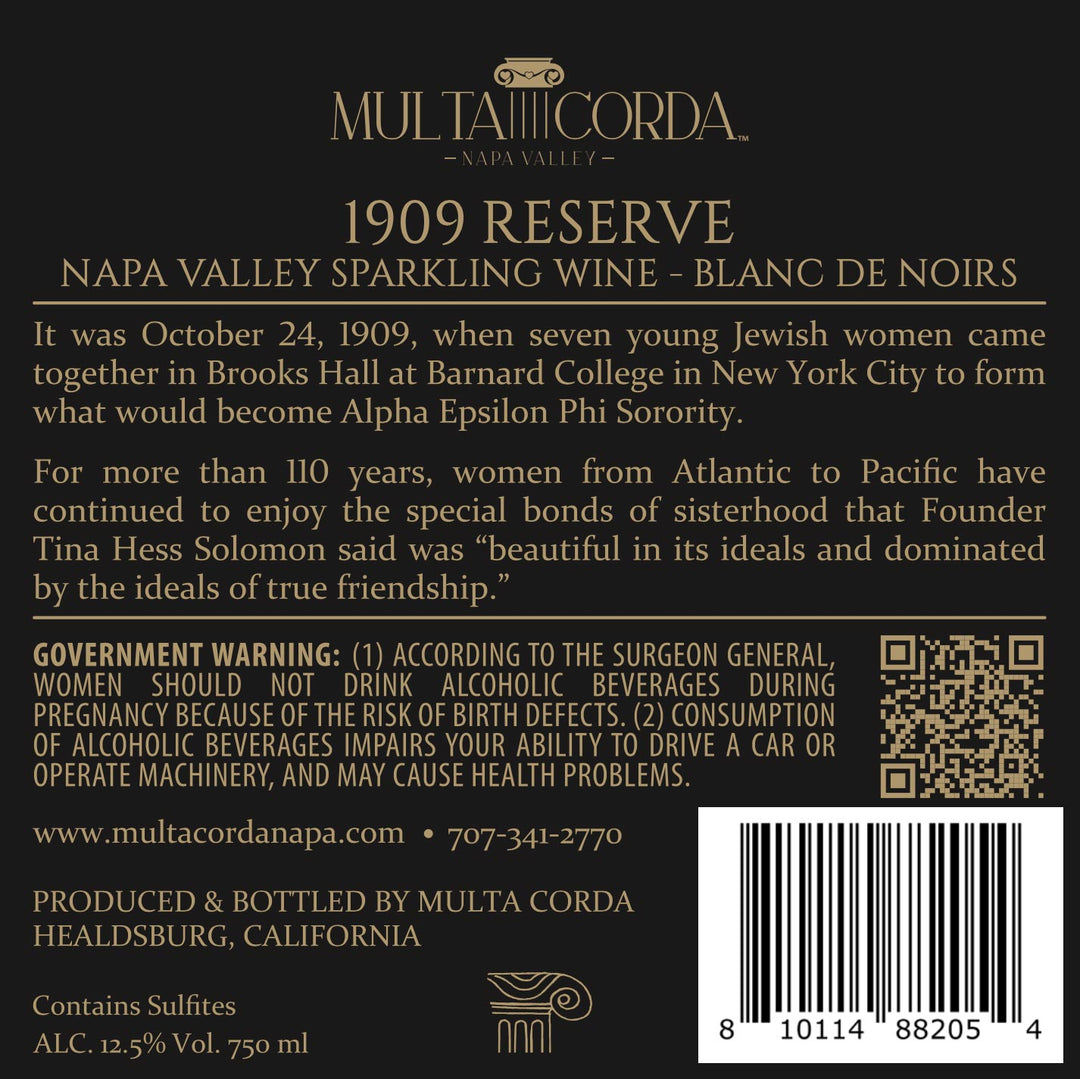 1909 Reserve - Sparkling Blanc de Noirs - Méthode Champenoise - Napa Valley