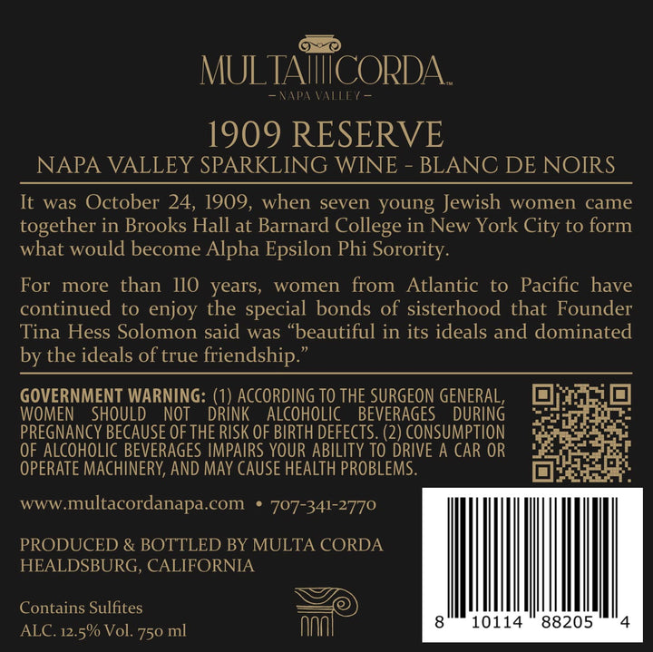 1909 Reserve - Sparkling Blanc de Noirs - Méthode Champenoise - Napa Valley