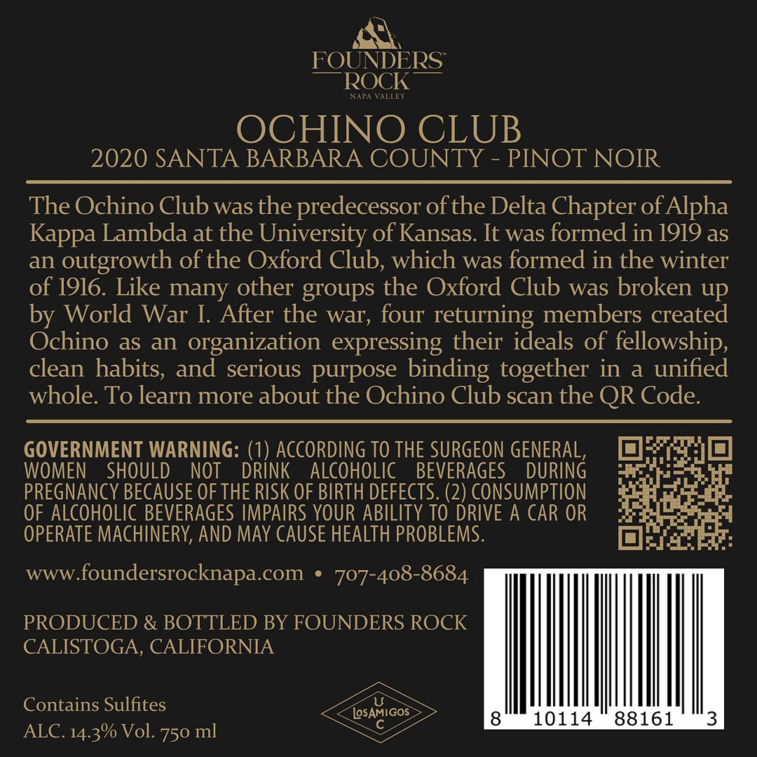 Ochino Club - 2020 Pinot Noir - Santa Barbara County