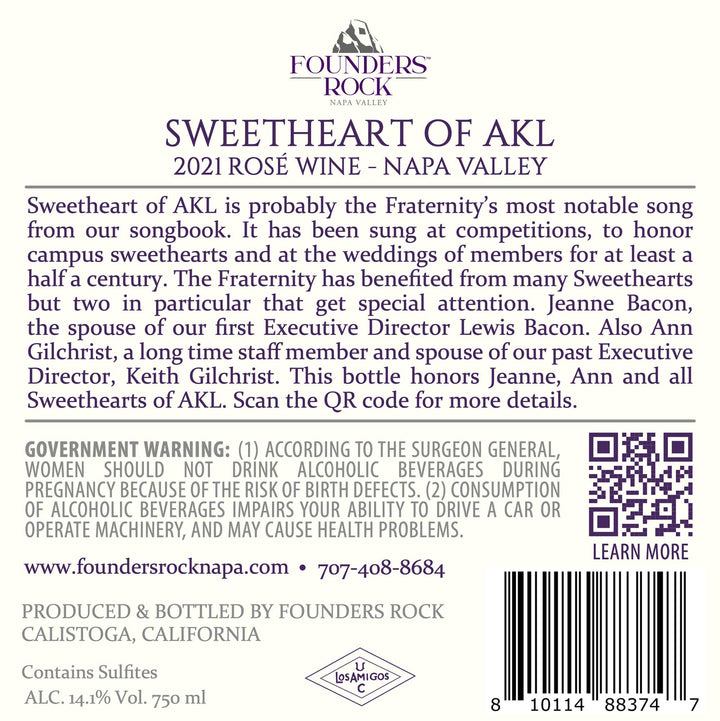 Sweetheart of AKL - 2021 Rosé - Napa Valley