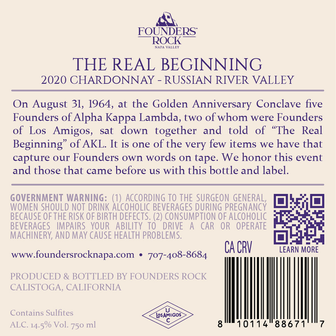 The Real Beginning - 2020 Chardonnay - Russian River Valley