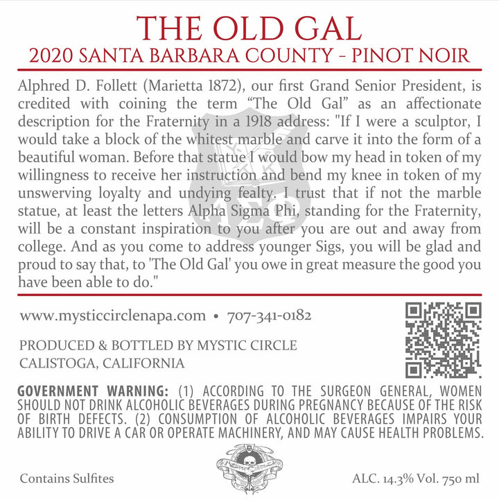 The Old Gal - 2020 Pinot Noir - Santa Barbara County