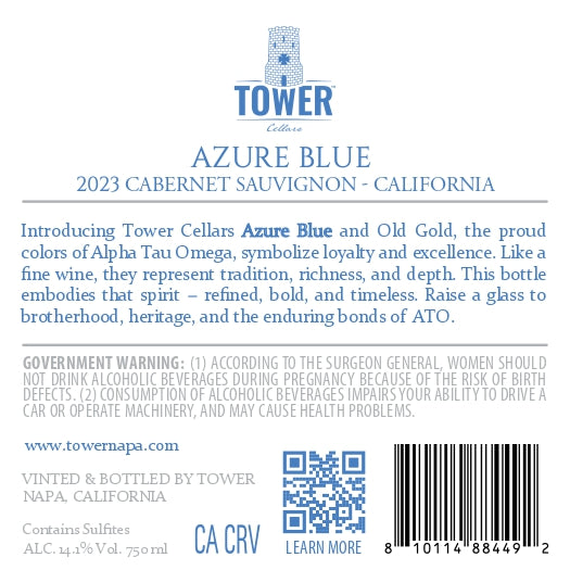 Tower Cellars Azure Blue - 2023 Cabernet Sauvignon - California