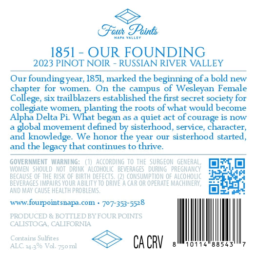 1851 Our Founding - 2023 Pinot Noir - Russian River Valley