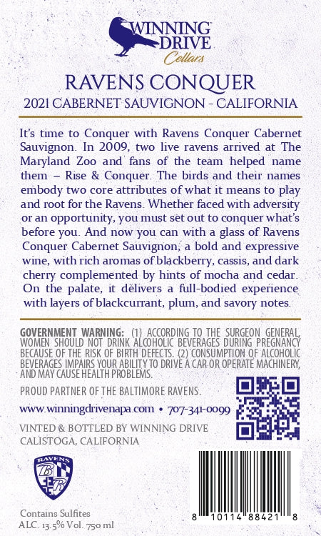 Ravens Conquer - 2021 Cabernet Sauvignon - California