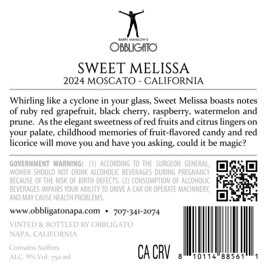 Sweet Melissa - 2024 Moscato - California