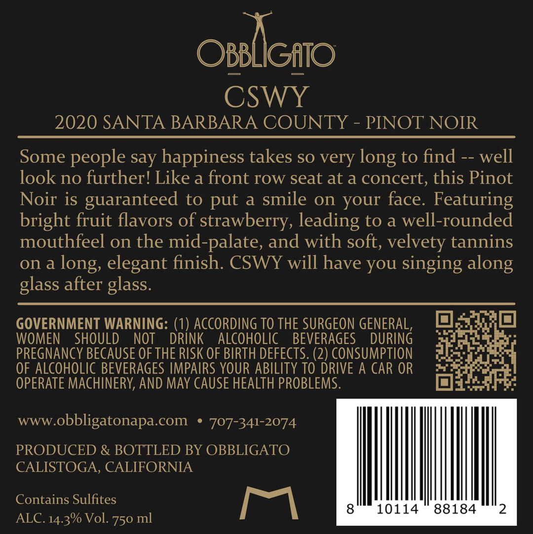 CSWY - 2020 Pinot Noir – Santa Barbara County