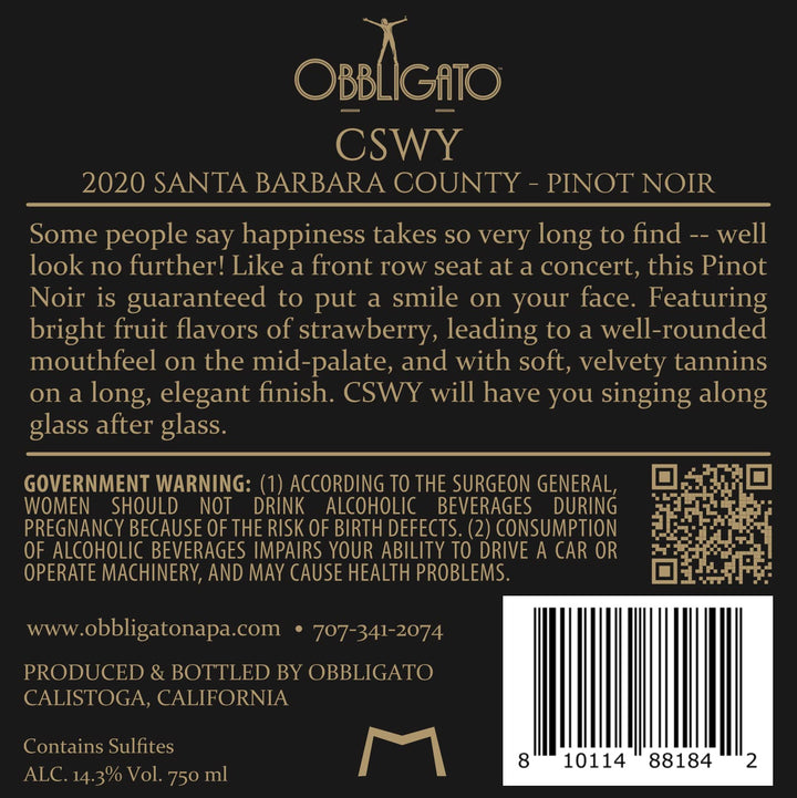 CSWY - 2020 Pinot Noir – Santa Barbara County