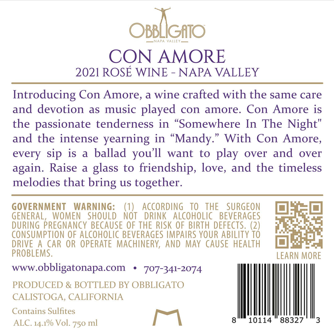 CON AMORE - 2021 Rosé - Napa Valley