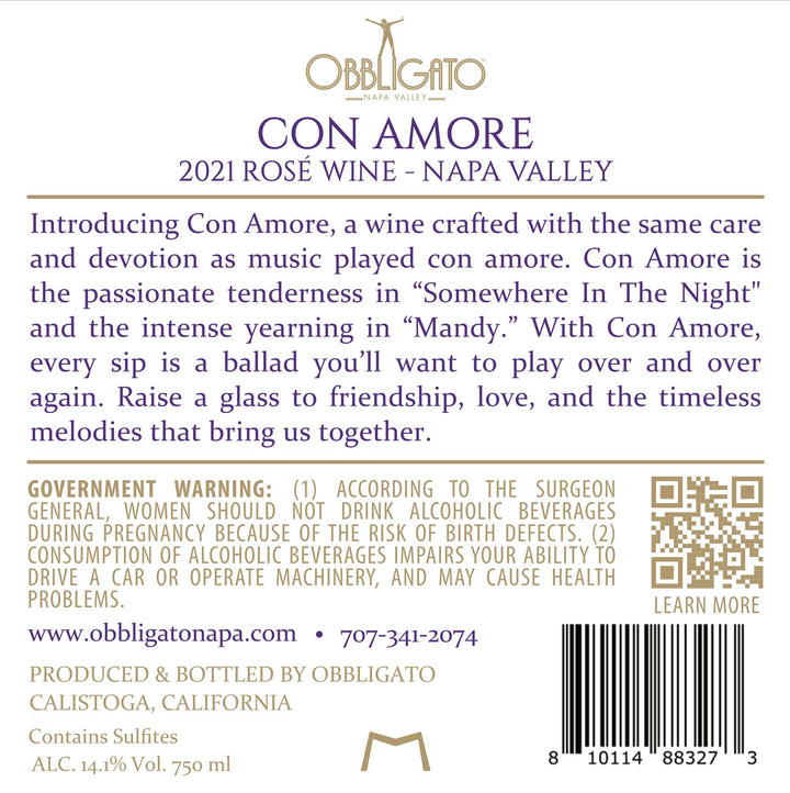 CON AMORE - 2021 Rosé - Napa Valley