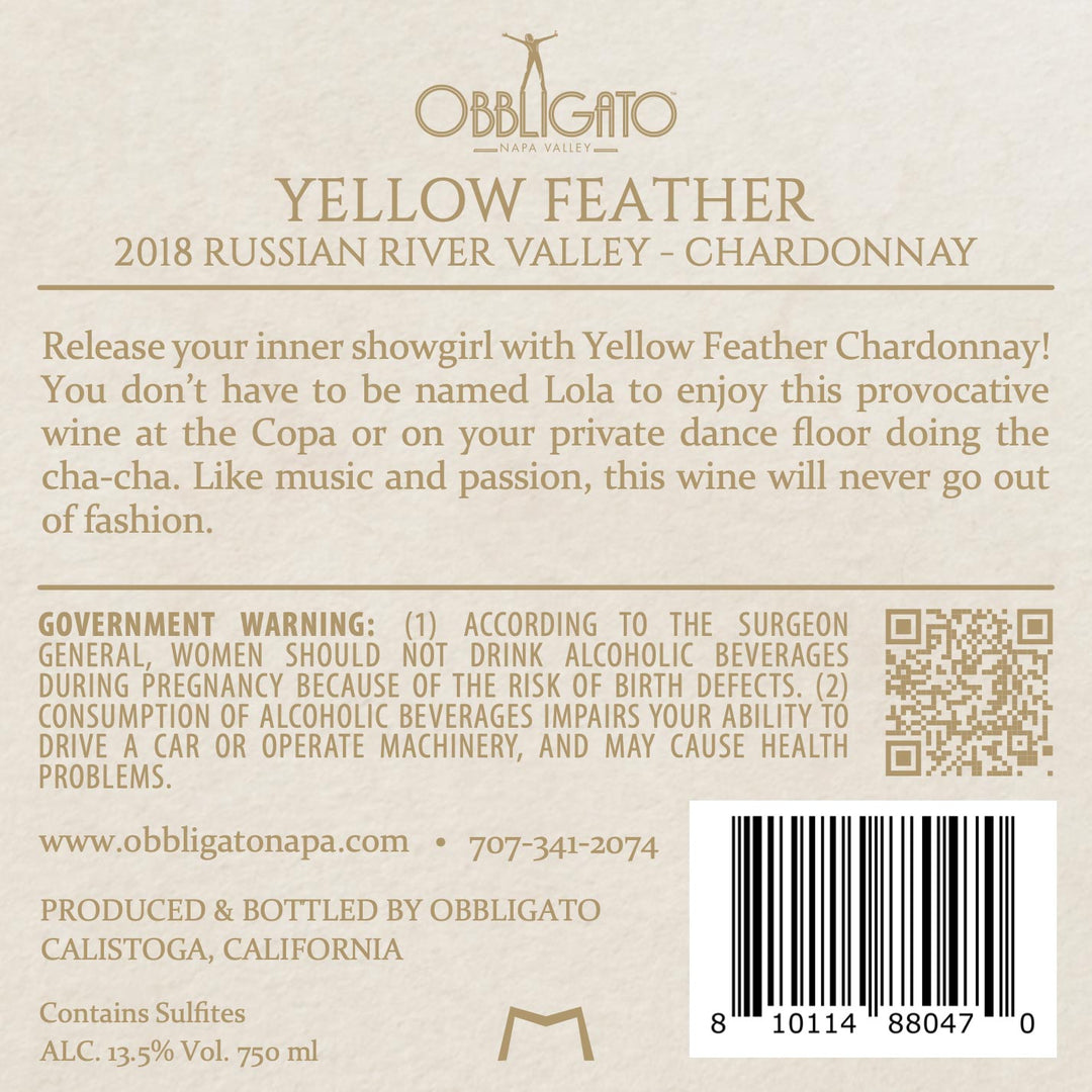 Yellow Feather - 2018 Chardonnay - Russian River Valley