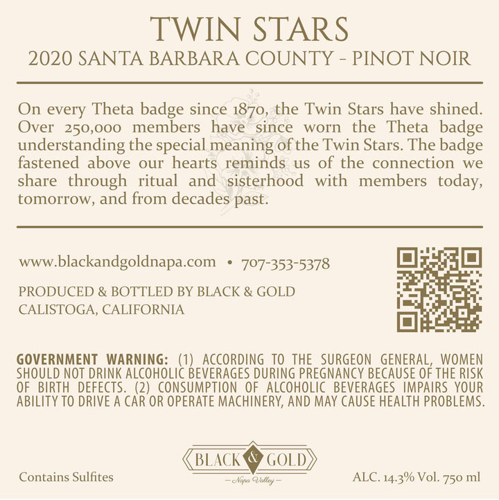 Twin Stars - 2020 Pinot Noir - Santa Barbara County