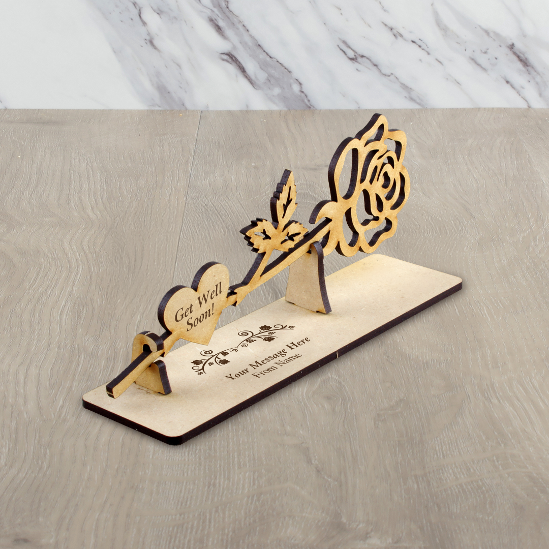 3D Wood Card - Get Well Soon