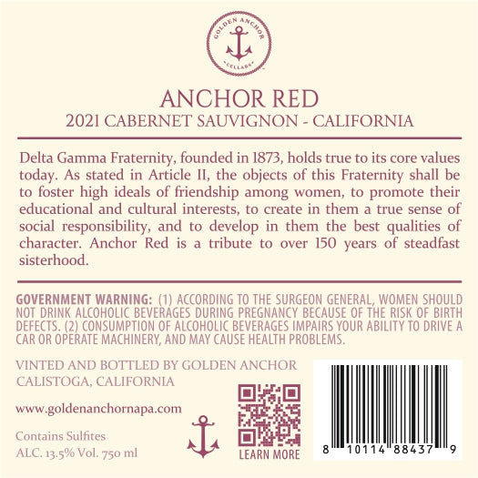 Anchor Red - 2021 Cabernet Sauvignon - California