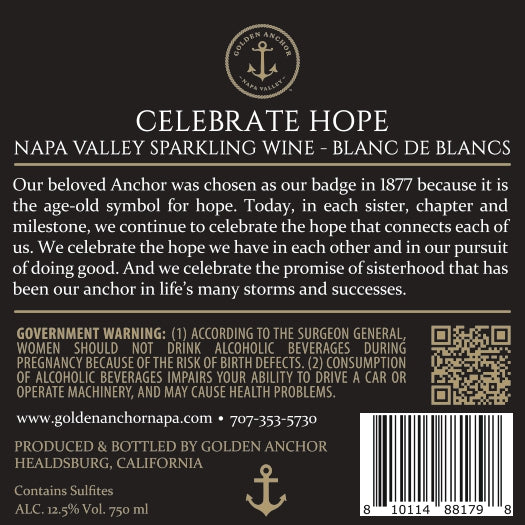 Celebrate Hope - Sparkling Blanc De Blancs - Méthode Champenoise - Napa Valley