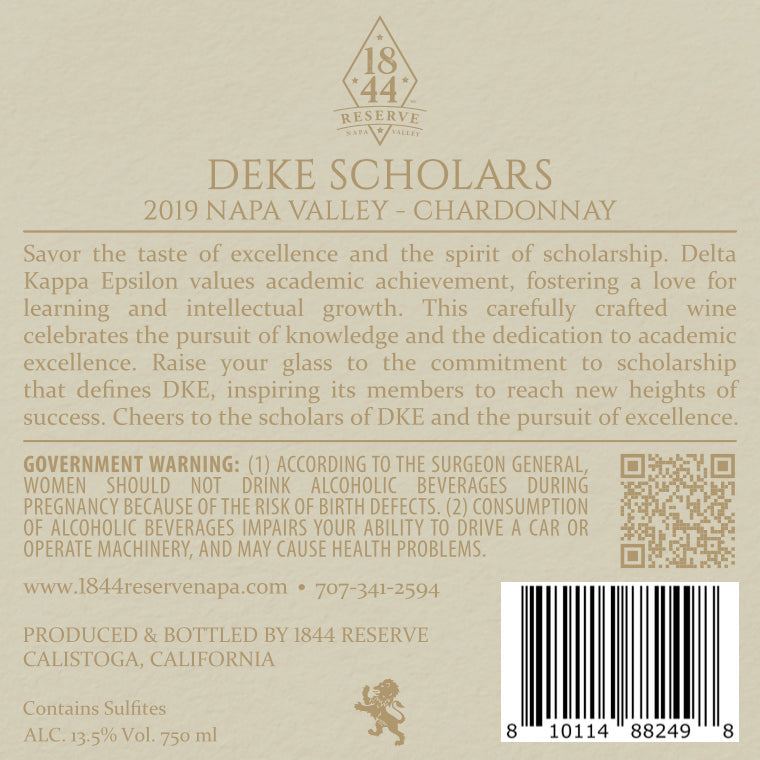 Deke Scholars - 2019 Chardonnay - Napa Valley