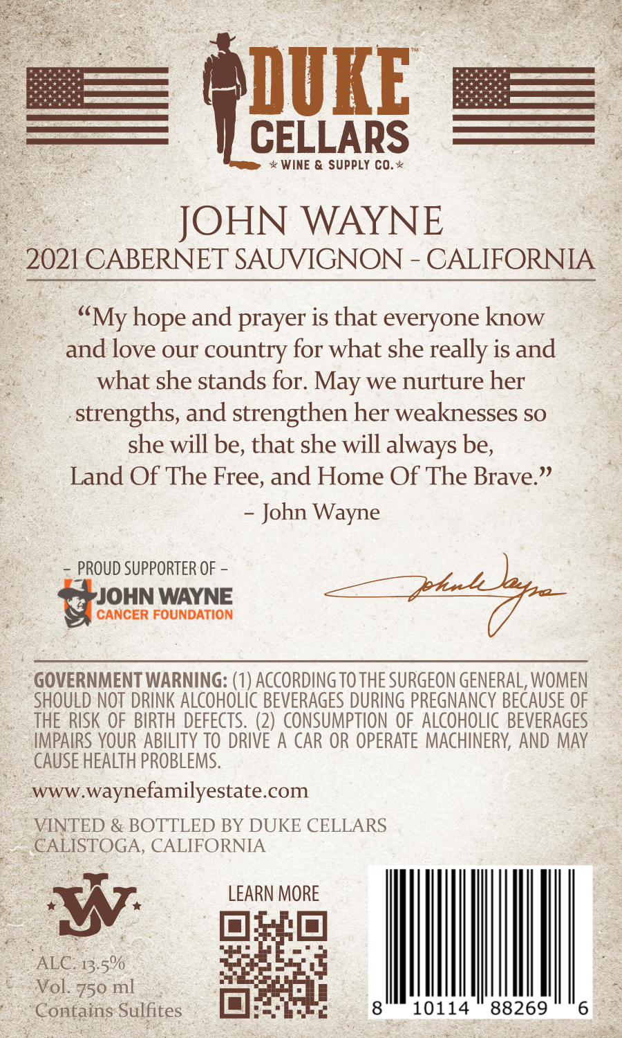 John Wayne - 2021 Cabernet Sauvignon - California