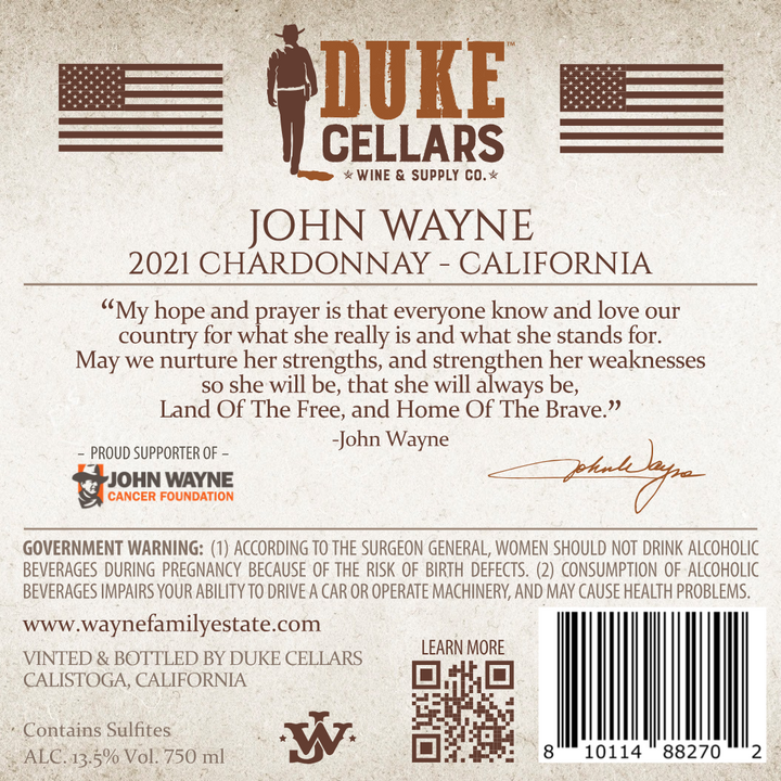 John Wayne - 2021 Chardonnay - California