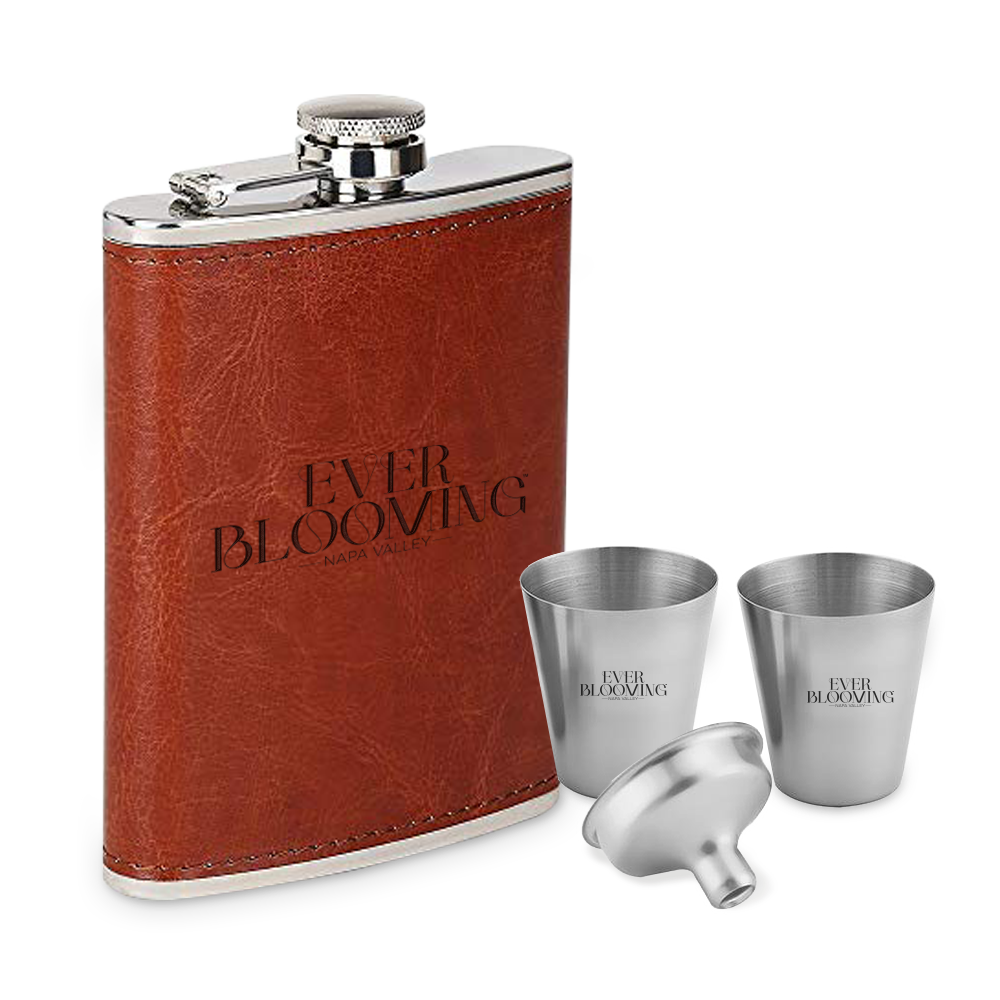 Leather Flask Set