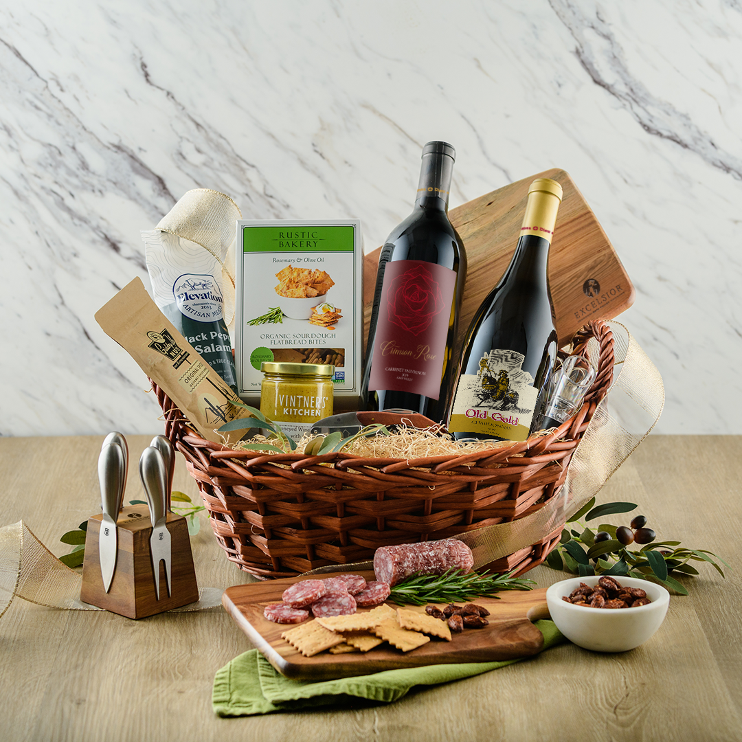 Premium Red & White Gift Basket