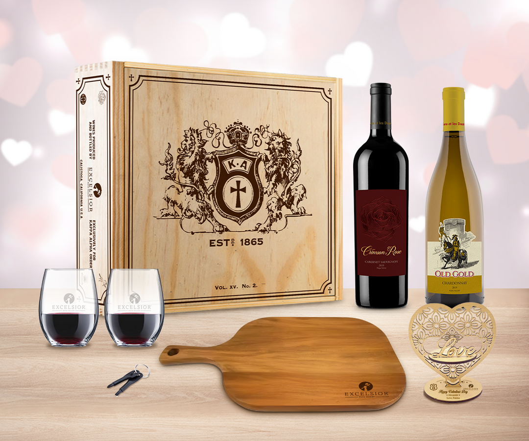 Valentine Red & White Wine "Toast" Gift Set