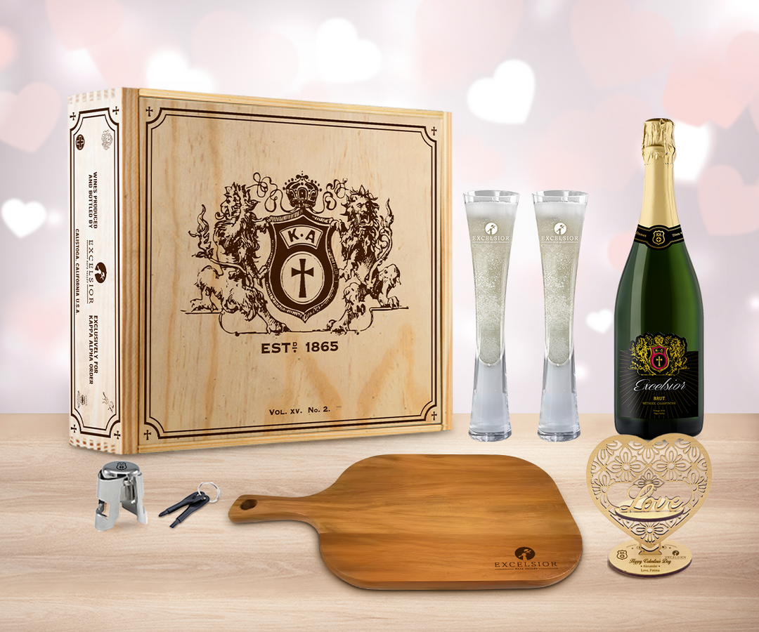 Valentine Sparkling Wine "Cheers" Gift Set