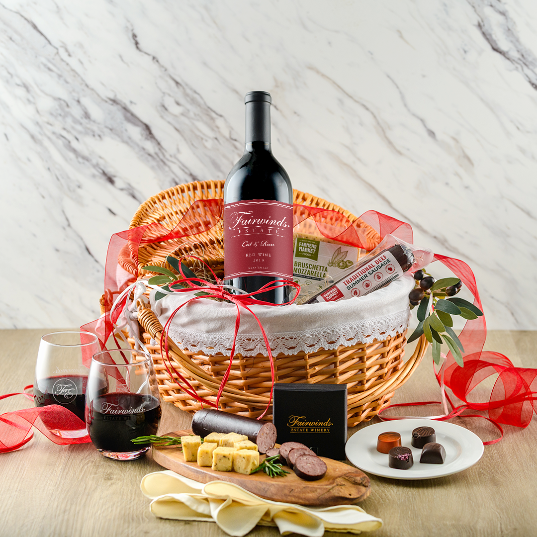 Deluxe Red Picnic Basket