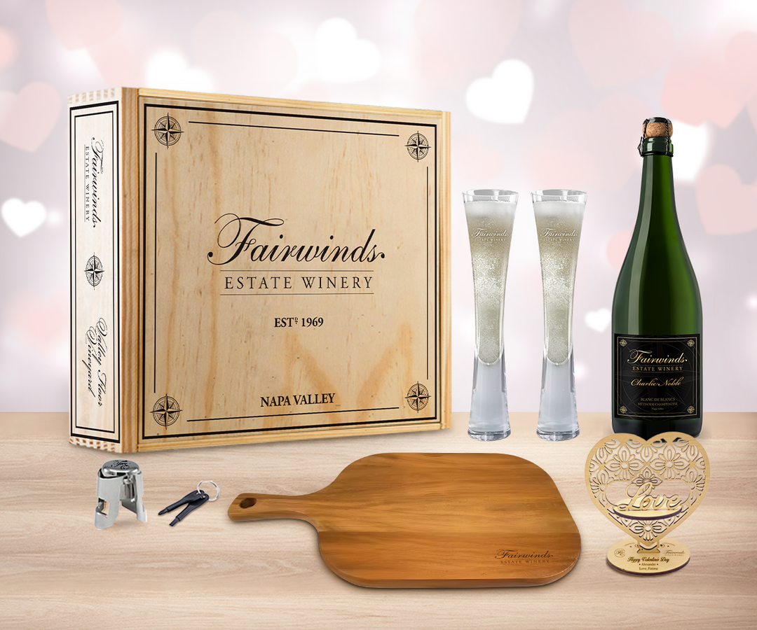 Valentine Sparkling Wine "Cheers" Gift Set