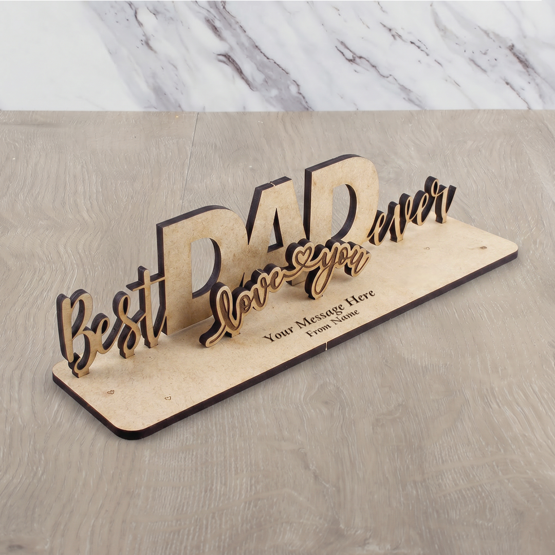 Best Dad Ever - 3D Wood Card